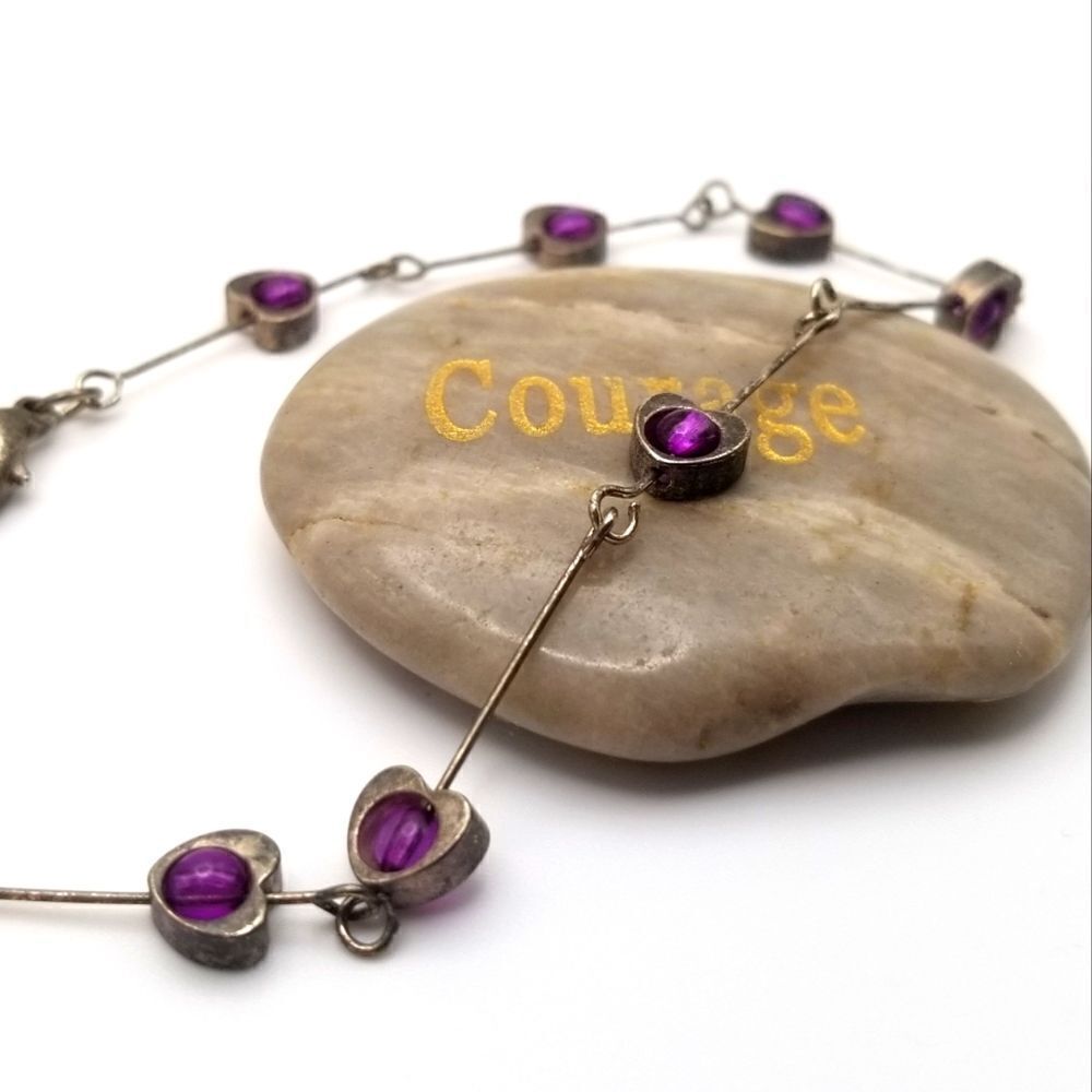 Delicate Victorian heart mourning bracelet. B122